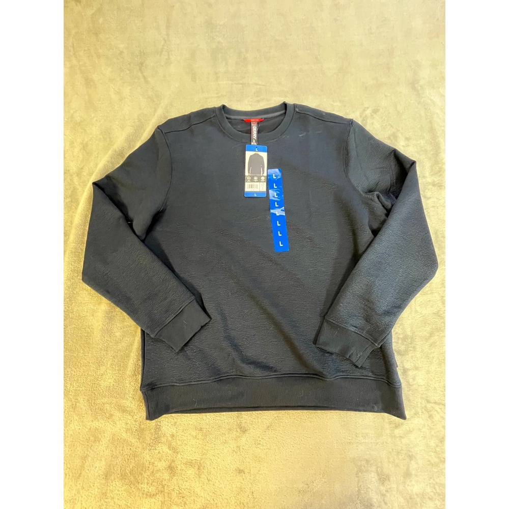 Gerry‎ Crewneck Sweatshirt Men Large Blue Textured 4-Way Stretch 1900993